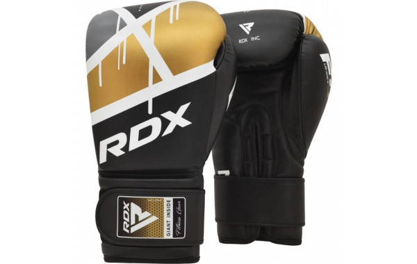 Перчатки тренировочные RDX BGR-F7BGL-8OZ черный\золотой 600_380