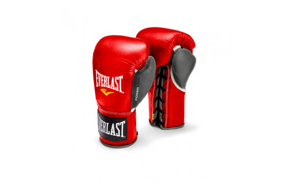 Перчатки боевые Everlast Powerlock 10oz XL красный/серый 27111070000 600_380