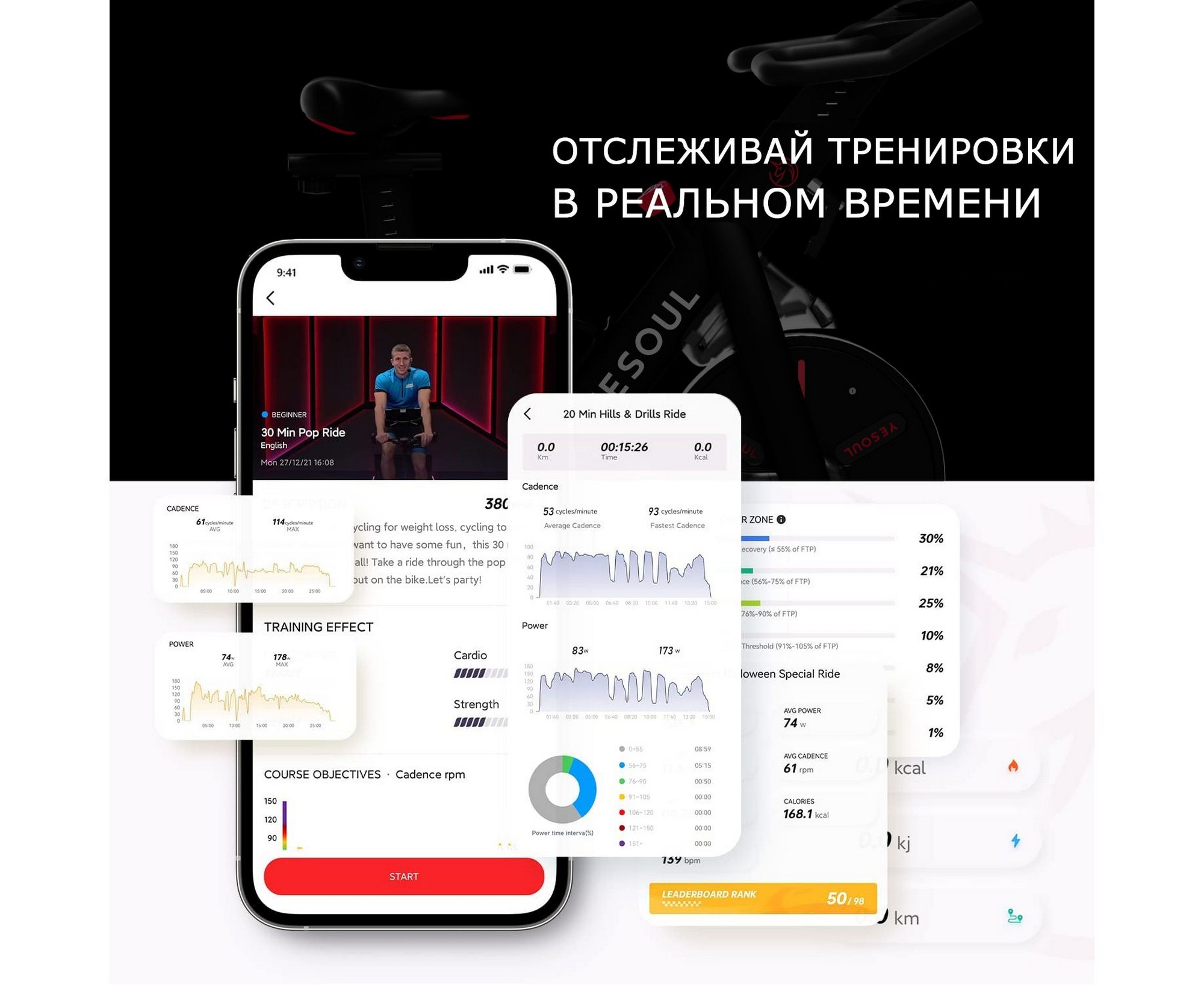 Велотренажер Xiaomi Yesoul BS3-W белый 2000_1636