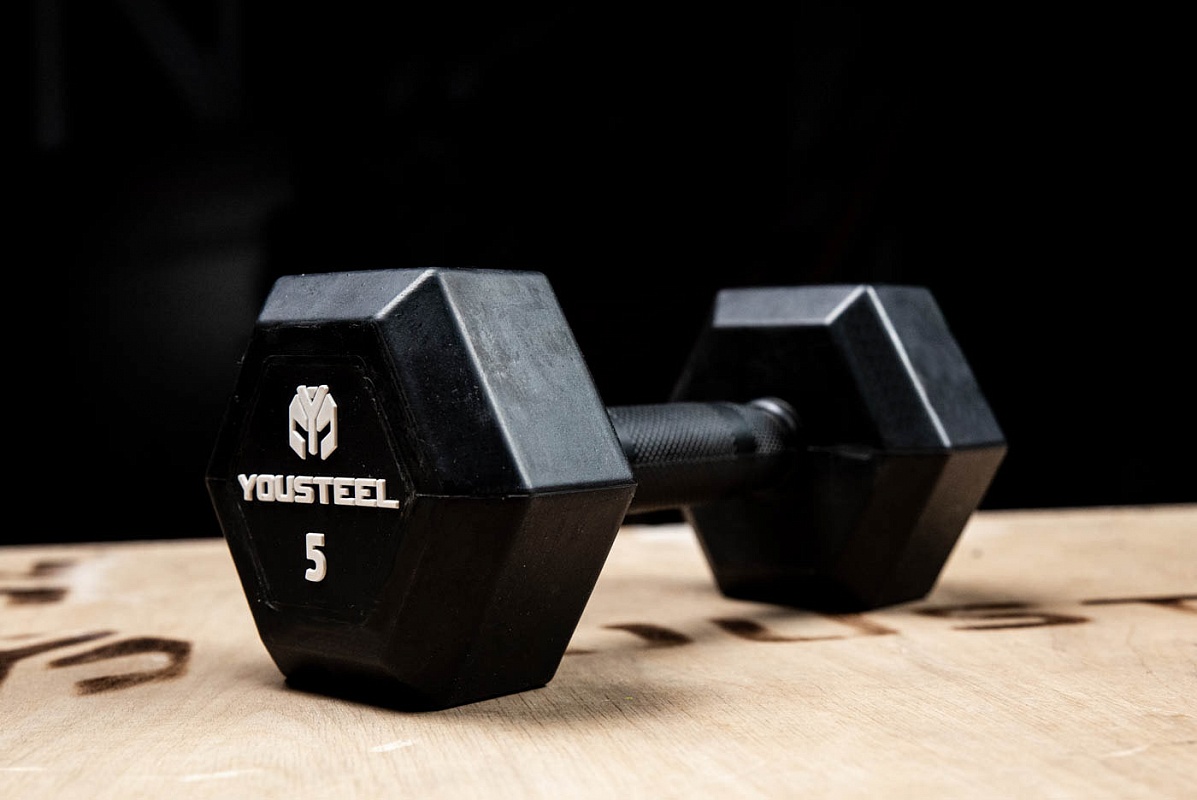 Гантель обрезиненная YouSteel HEX DB 20 кг 1197_800